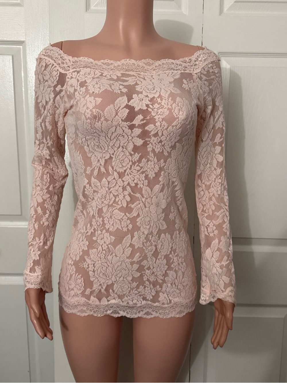 Victoria’s Secret Pink Lace Bell Sleeve Babydoll Dress M